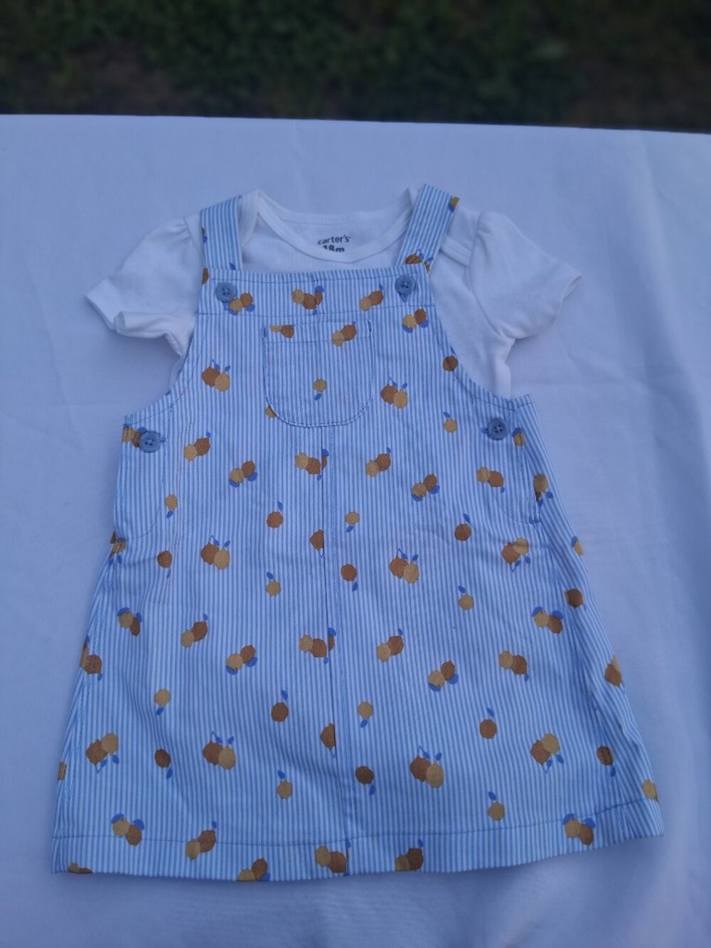 Carter's 2-Piece Cherry Print Dress Set Size 18M NWT Minor Defect - Picture 3 of 11